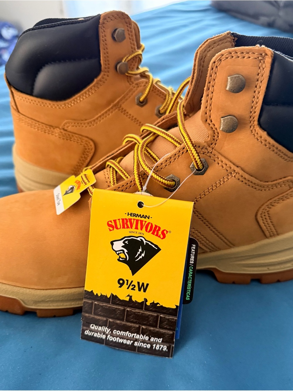 Survivors Men's Tan Steel Toe Work Boots - Durable Comfort